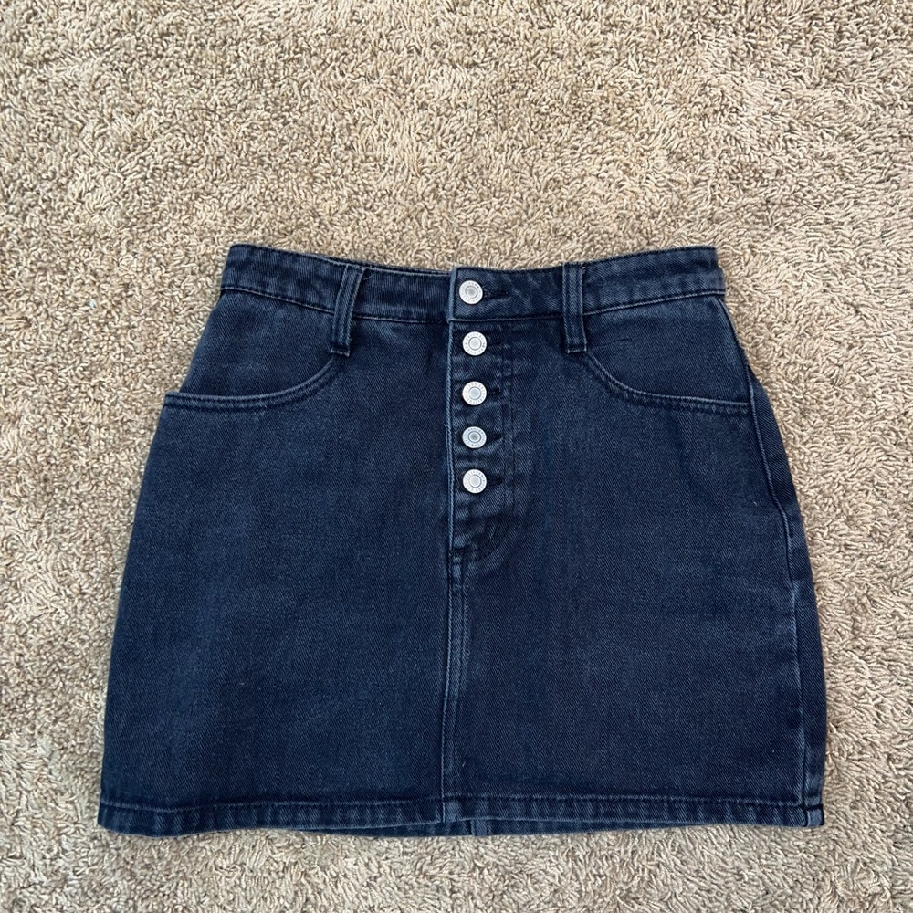 Denim Button-Up Skirt